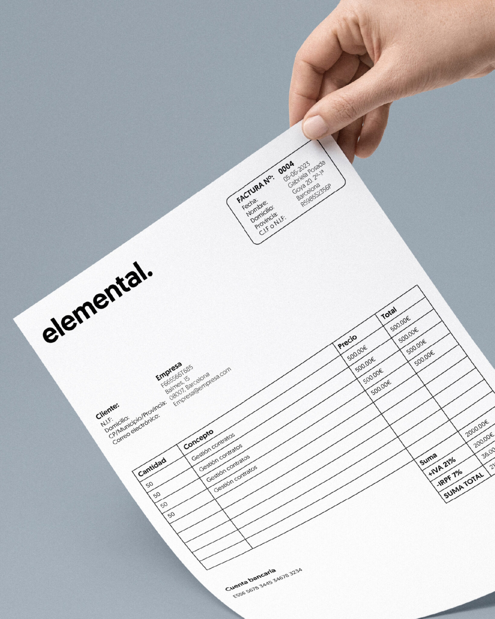 Diseño de papelería para Elemental - Branding The Backstage