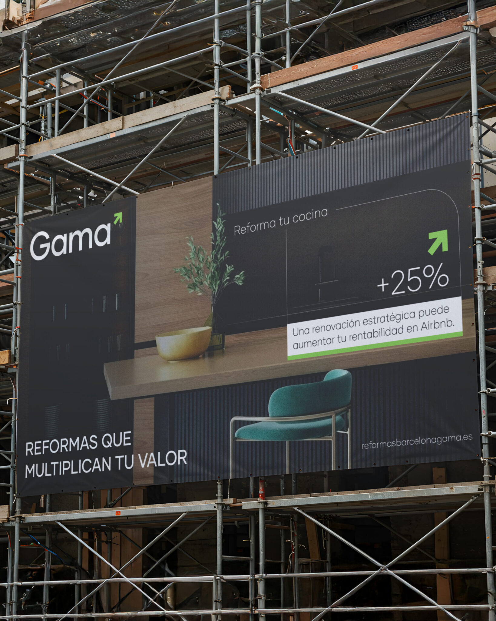 Desarrollo del branding para Reformas GAMA - The Backstage
