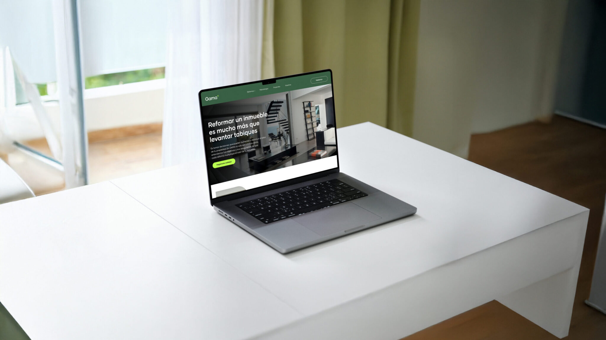 Mock up diseño web desktop para Reformas Gama - The Backstage