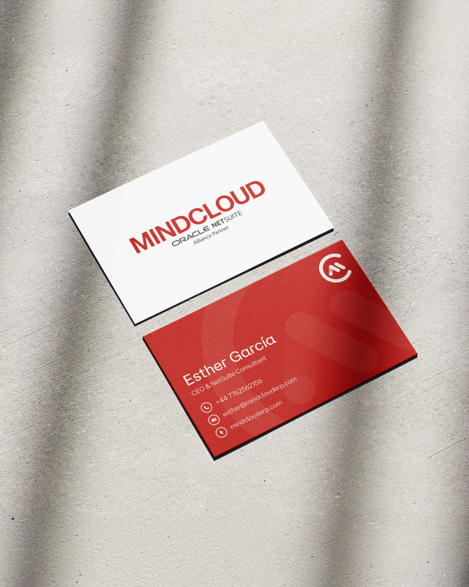 Diseño de tarjeta corporativa para MindCloud - Branding The Backstage